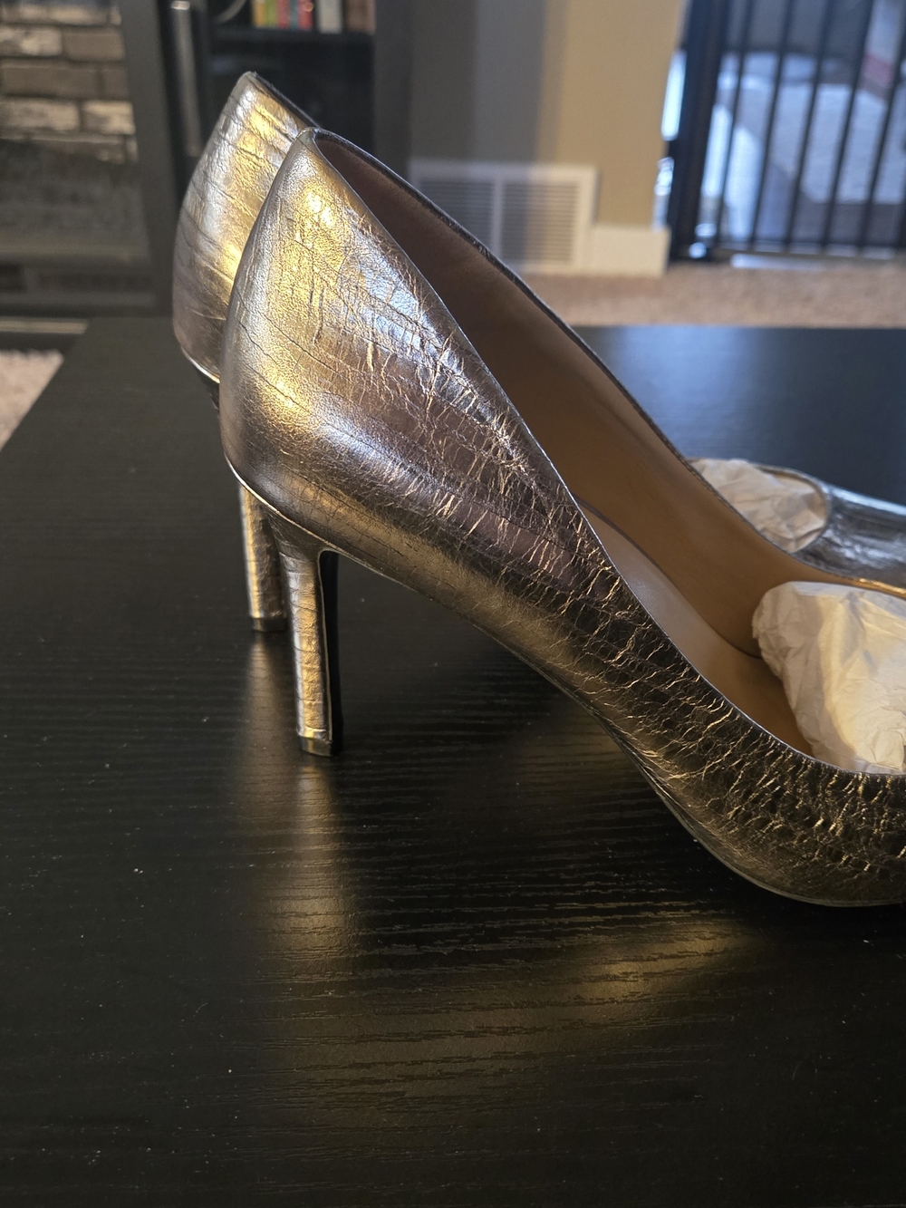 Naturalizer Metallic Pewter High Heel Pumps Size 10 Wide